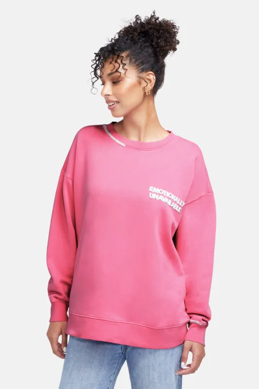 Emotionally Unavailable Roadtrip Sweatshirt | Aurora Pink sold by Wildfox
