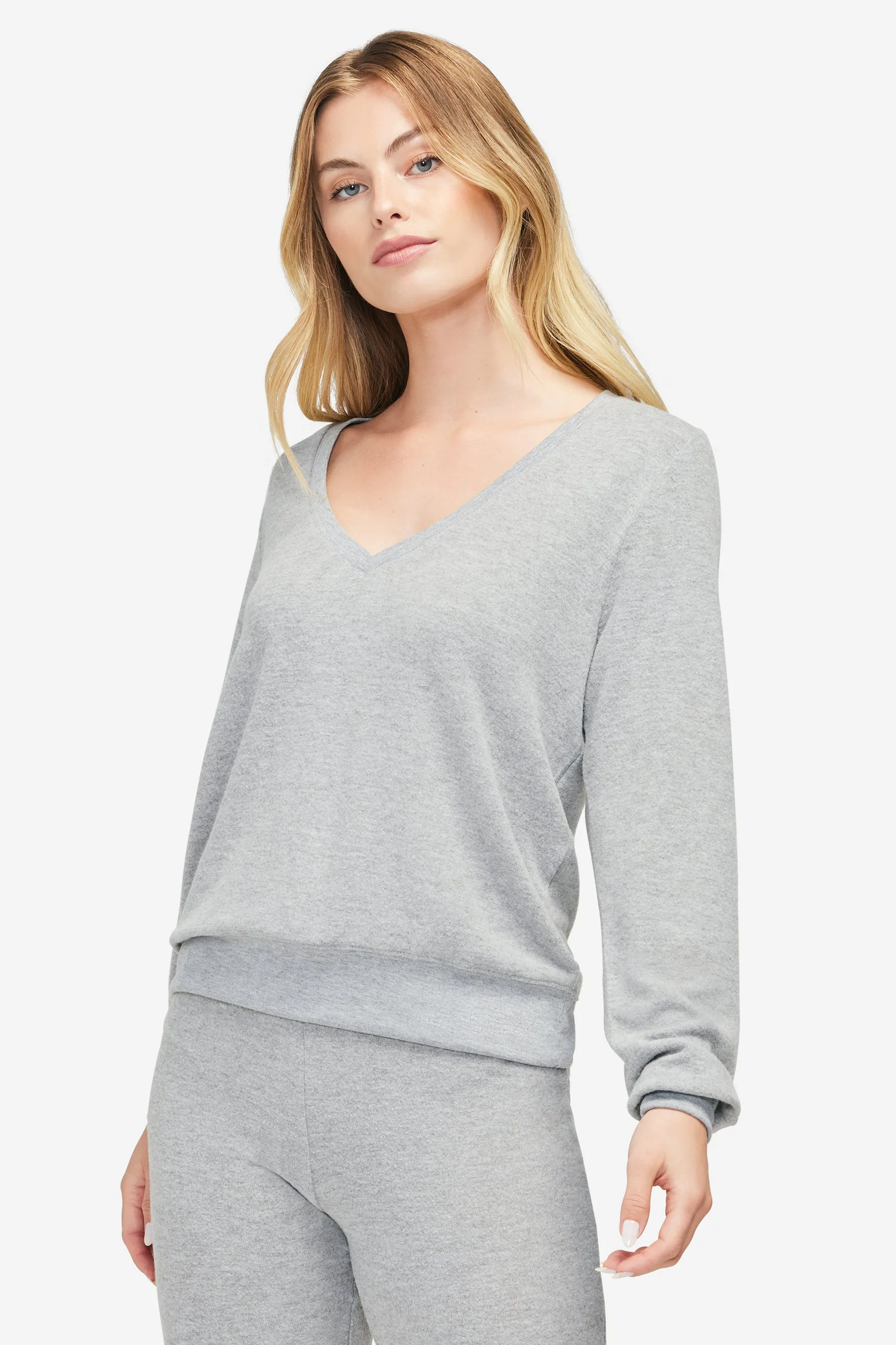 Baggy Beach Jumper Deep V | Heather sold by Wildfox product image thumbnail 3