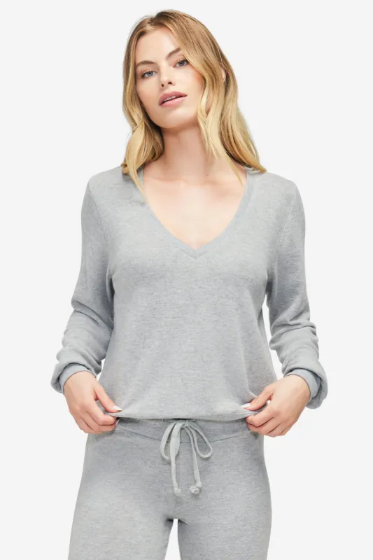 Baggy Beach Jumper Deep V | Heather sold by Wildfox