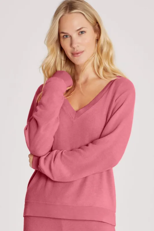 Baggy Beach Jumper Deep V | Dry Rose made by Wildfox