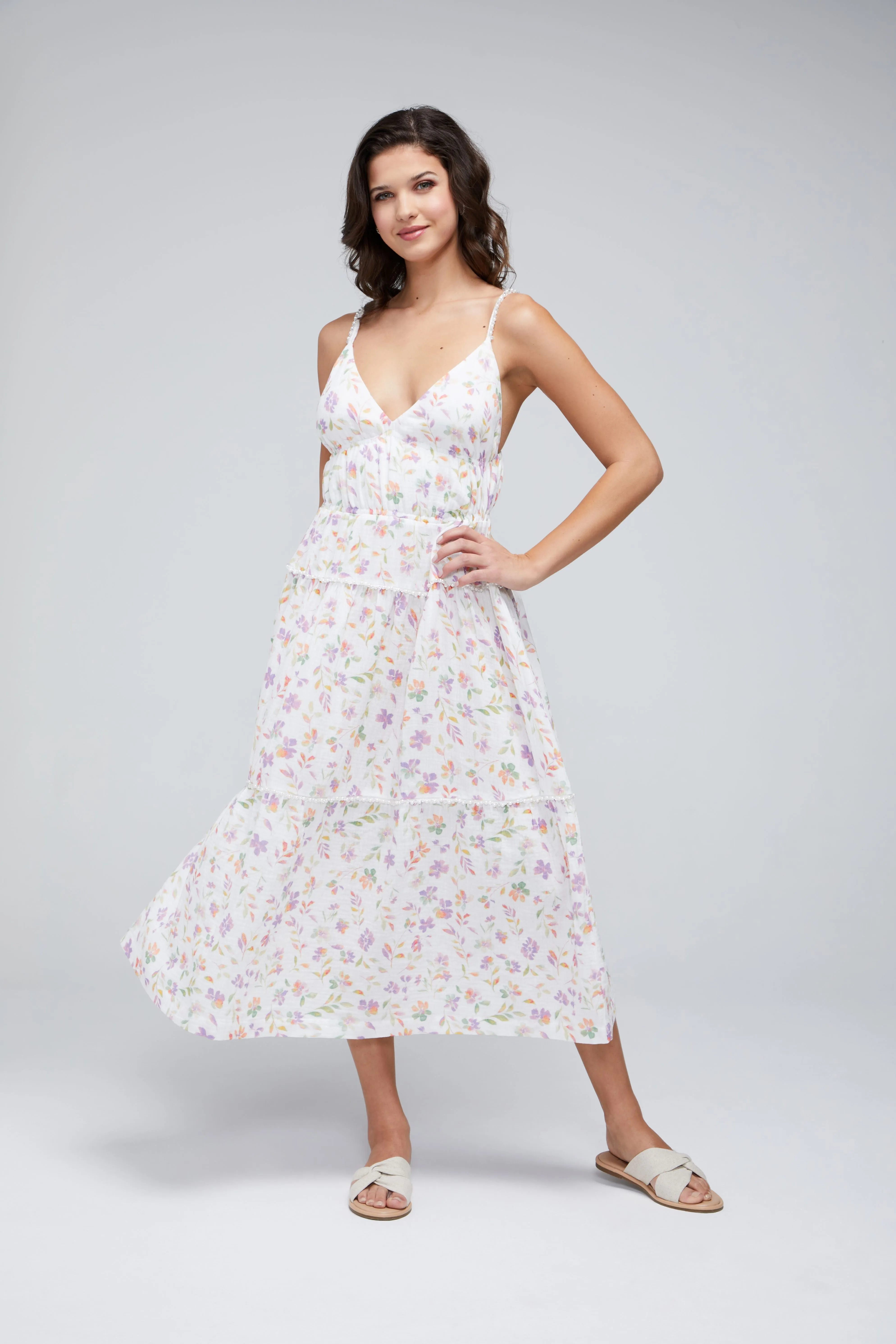 Delphine Dress | Snow White Ombre Leaves sold by Wildfox