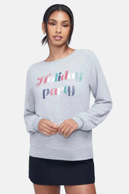 Holiday Party Baggy Beach Jumper | Heather made by Wildfox