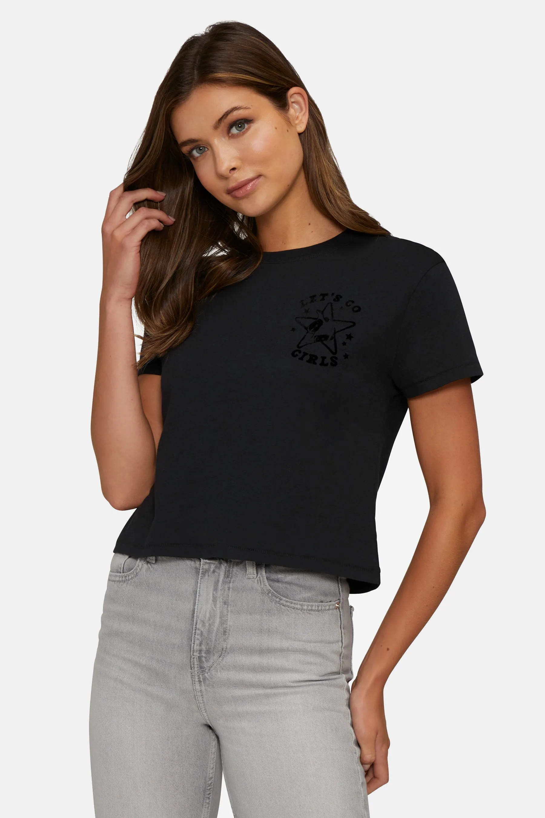 Lets Go Girls Jamie Tee | Black Beauty sold by Wildfox