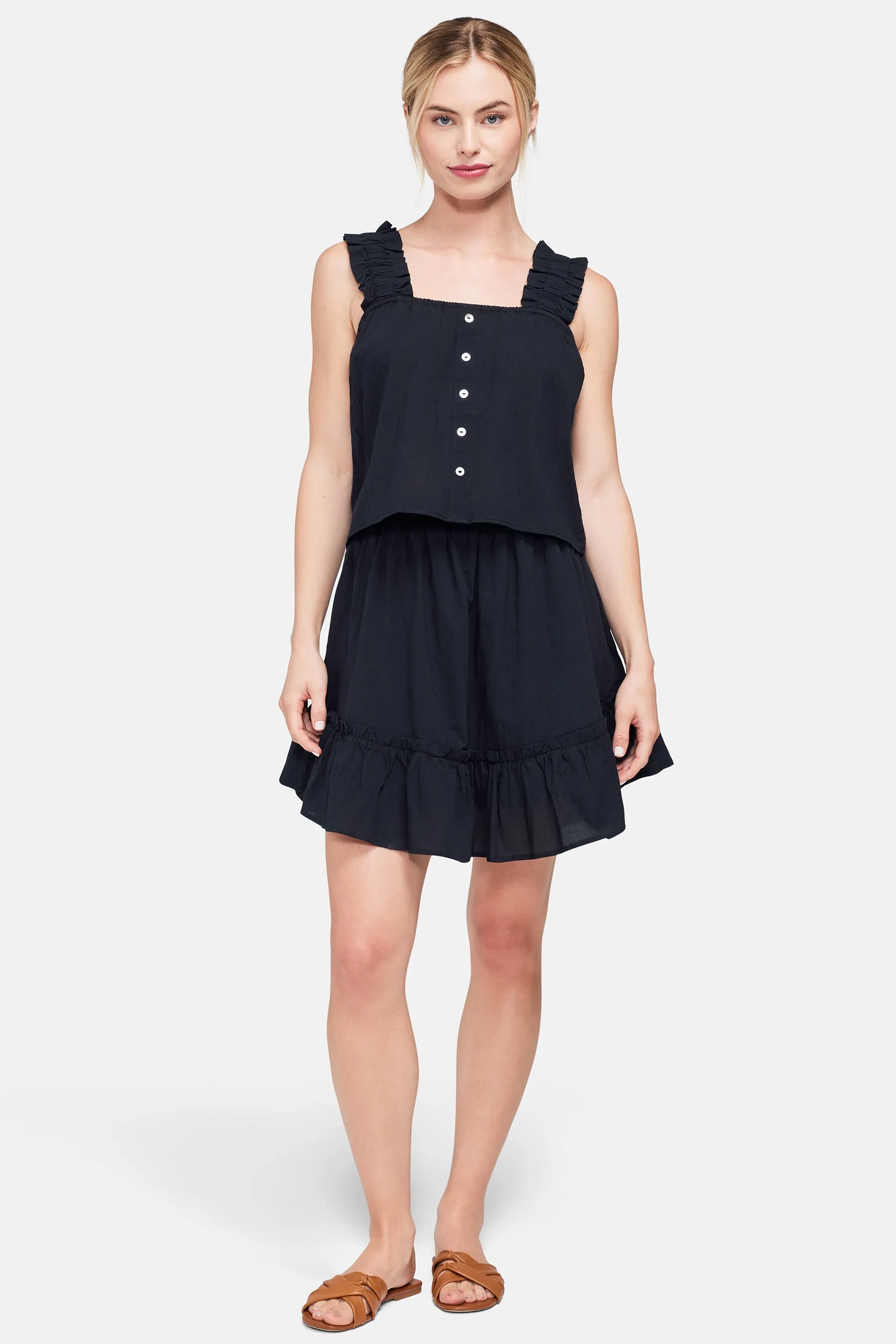 Ruffle Strap Tank | Black Beauty sold by Wildfox product image thumbnail 3