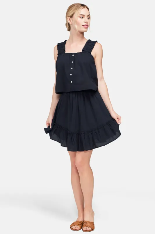Ruffle Strap Tank | Black Beauty sold by Wildfox