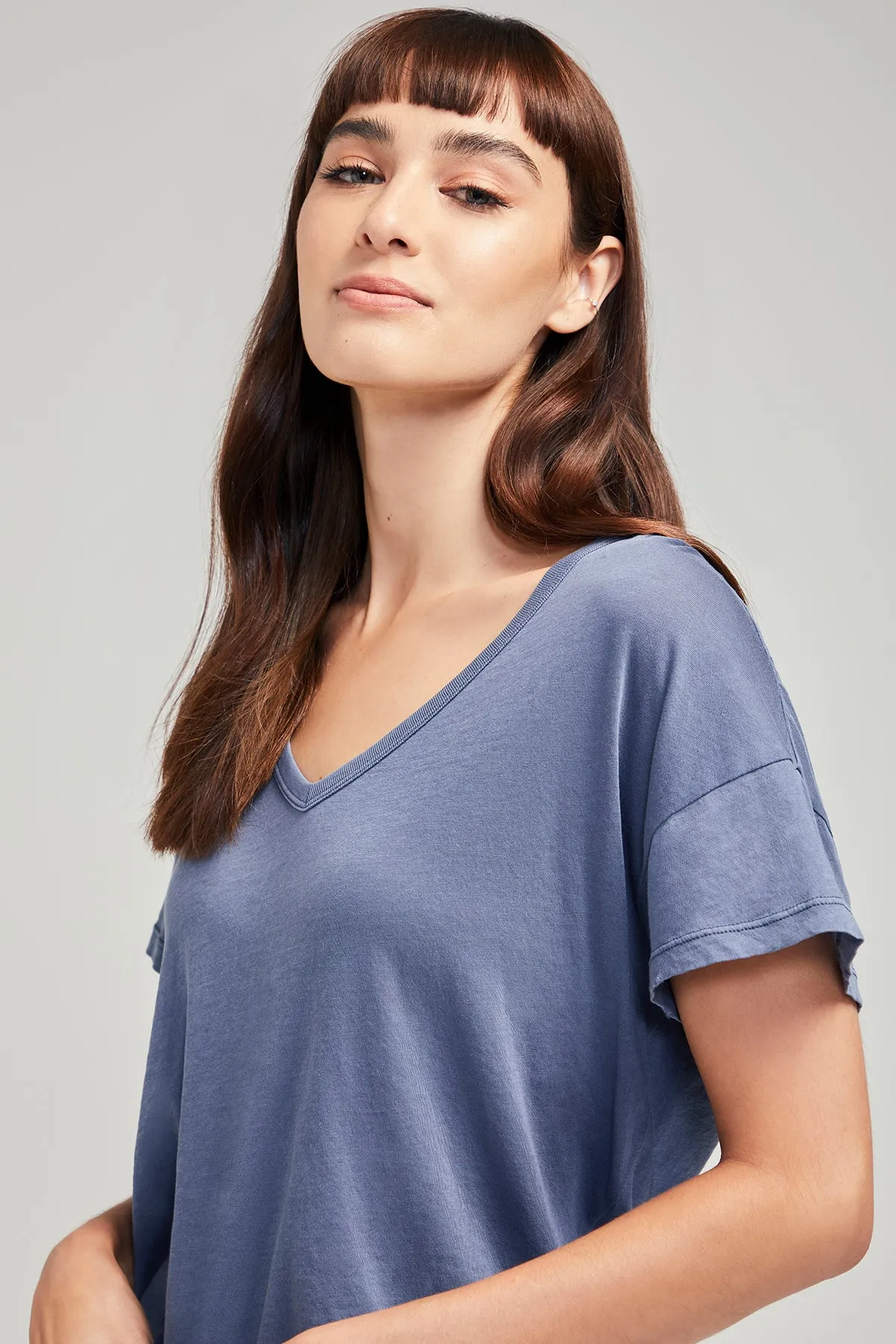Chrissy V-Neck Tee | Pigment China Blue sold by Wildfox product image thumbnail 2