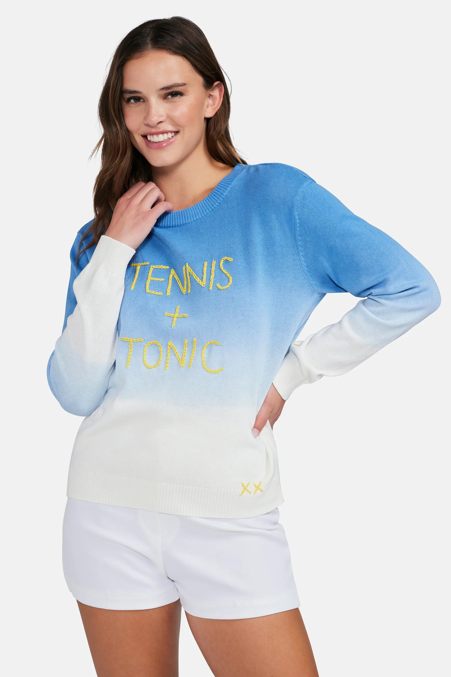 Tennis & Tonic Barrett Sweater | Chambray Dip Dye sold by Wildfox product image thumbnail 5
