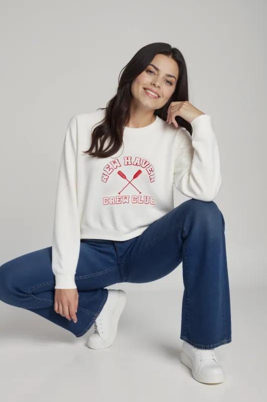 Crew Club Keely Raglan Sweatshirt | Snow White sold by Wildfox