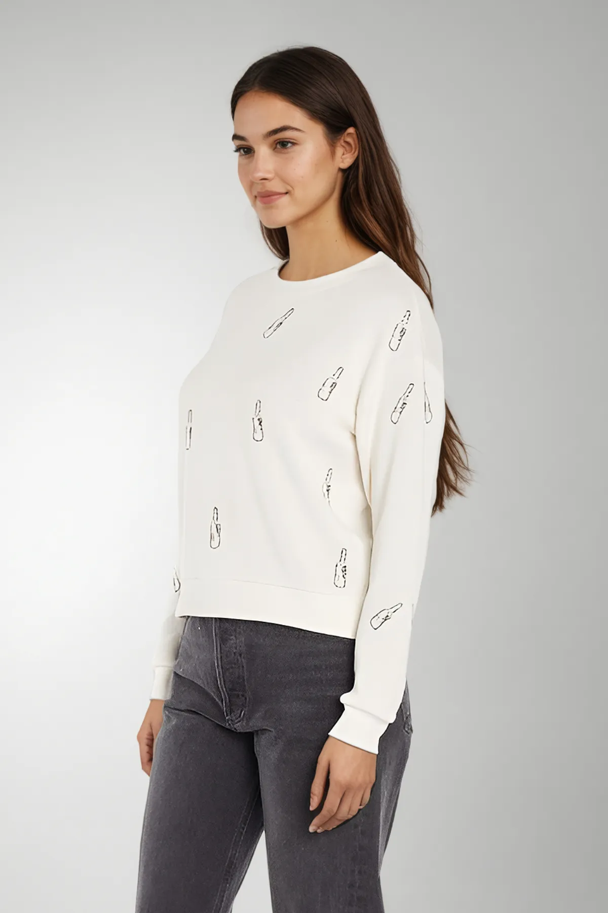 Poppin Bottles Bailey Sweater | Snow White sold by Wildfox product image thumbnail 3