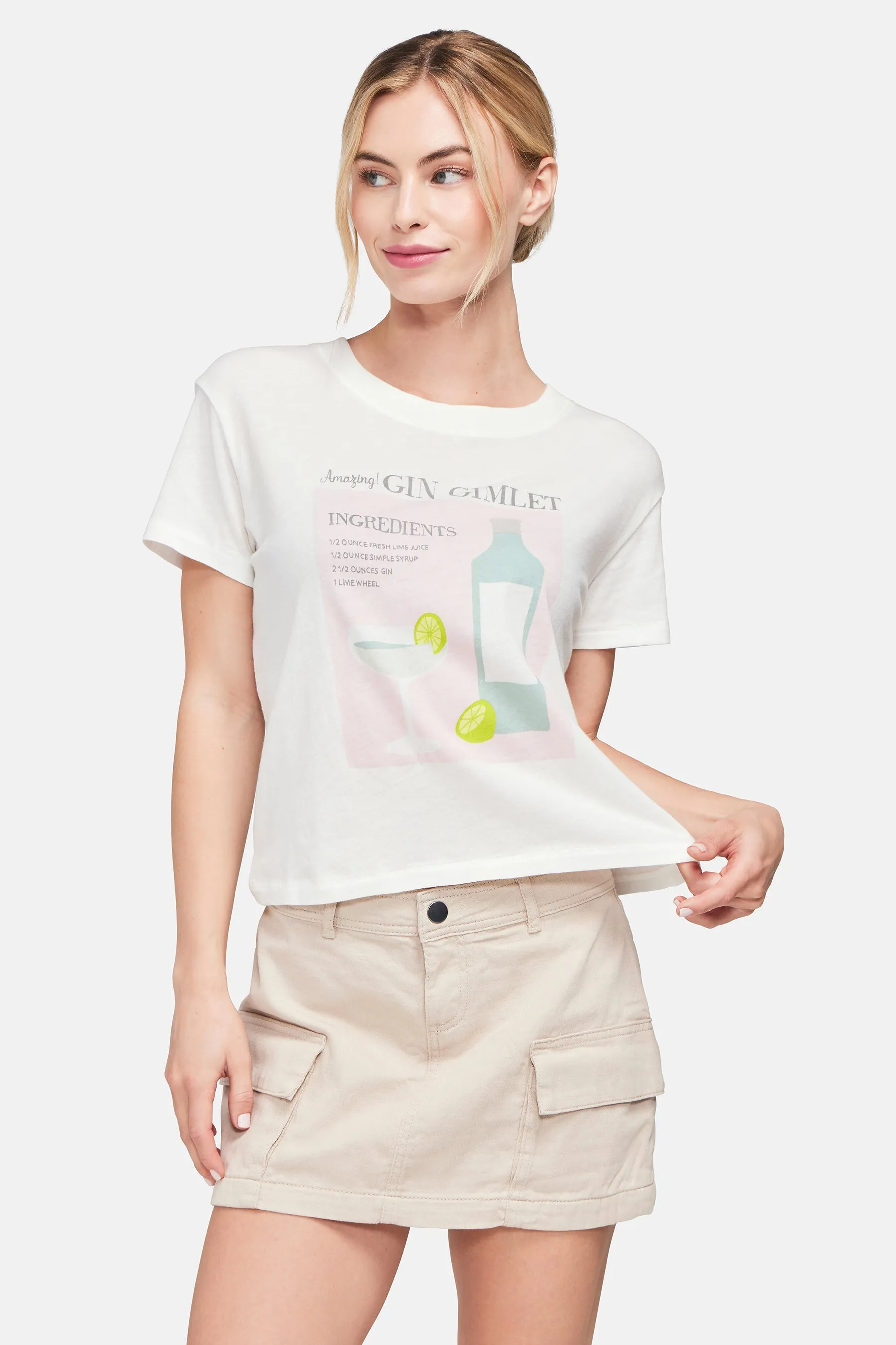 Gin Gimlet Charlie Crop Tee | Clean White sold by Wildfox product image thumbnail 2