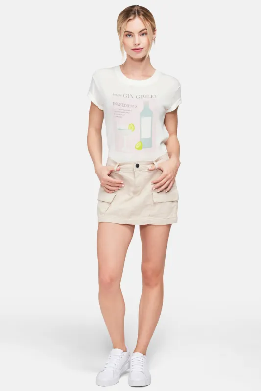 Gin Gimlet Charlie Crop Tee | Clean White sold by Wildfox