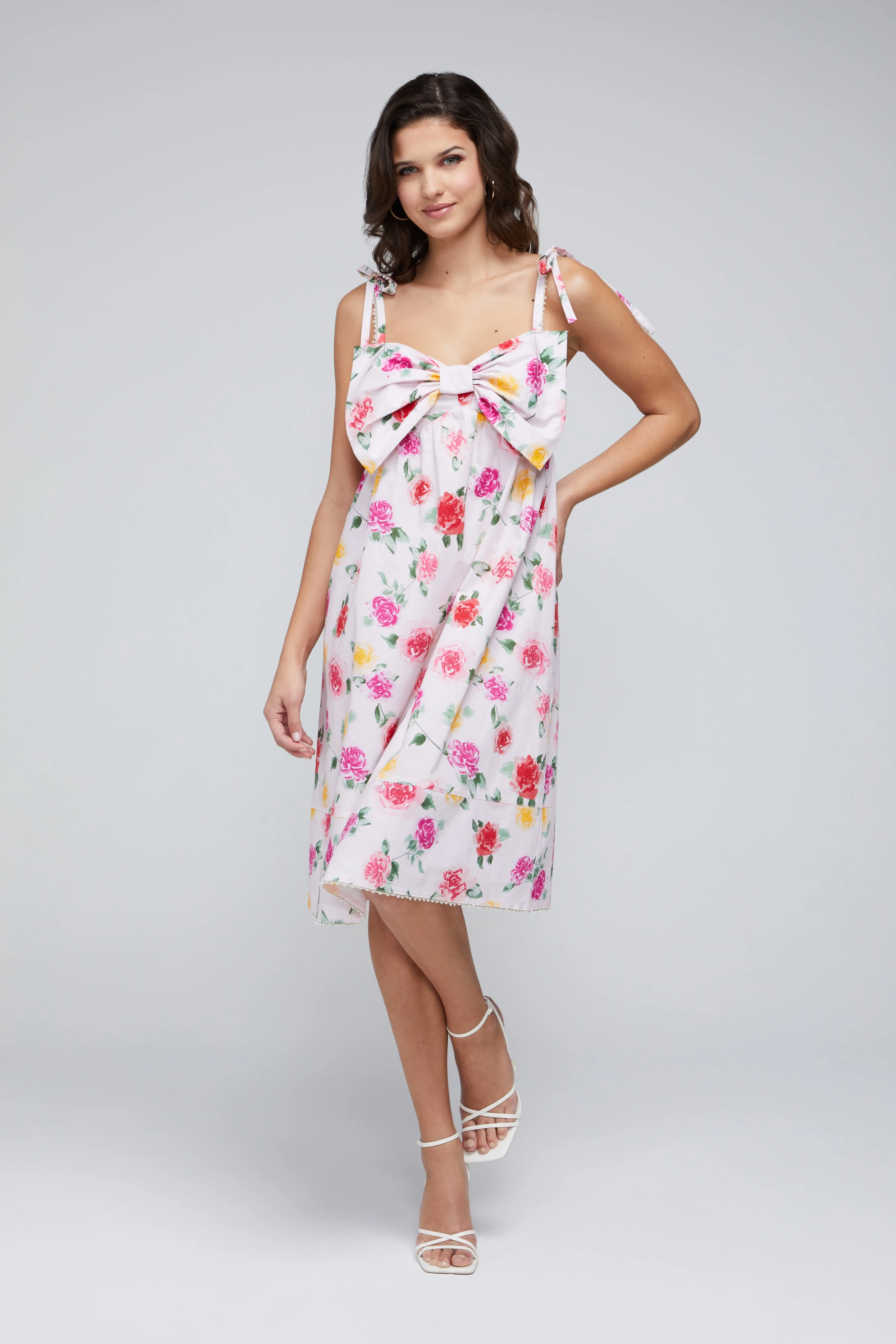 Laurent Midi Dress | Pink Marshmallow Single Rose sold by Wildfox