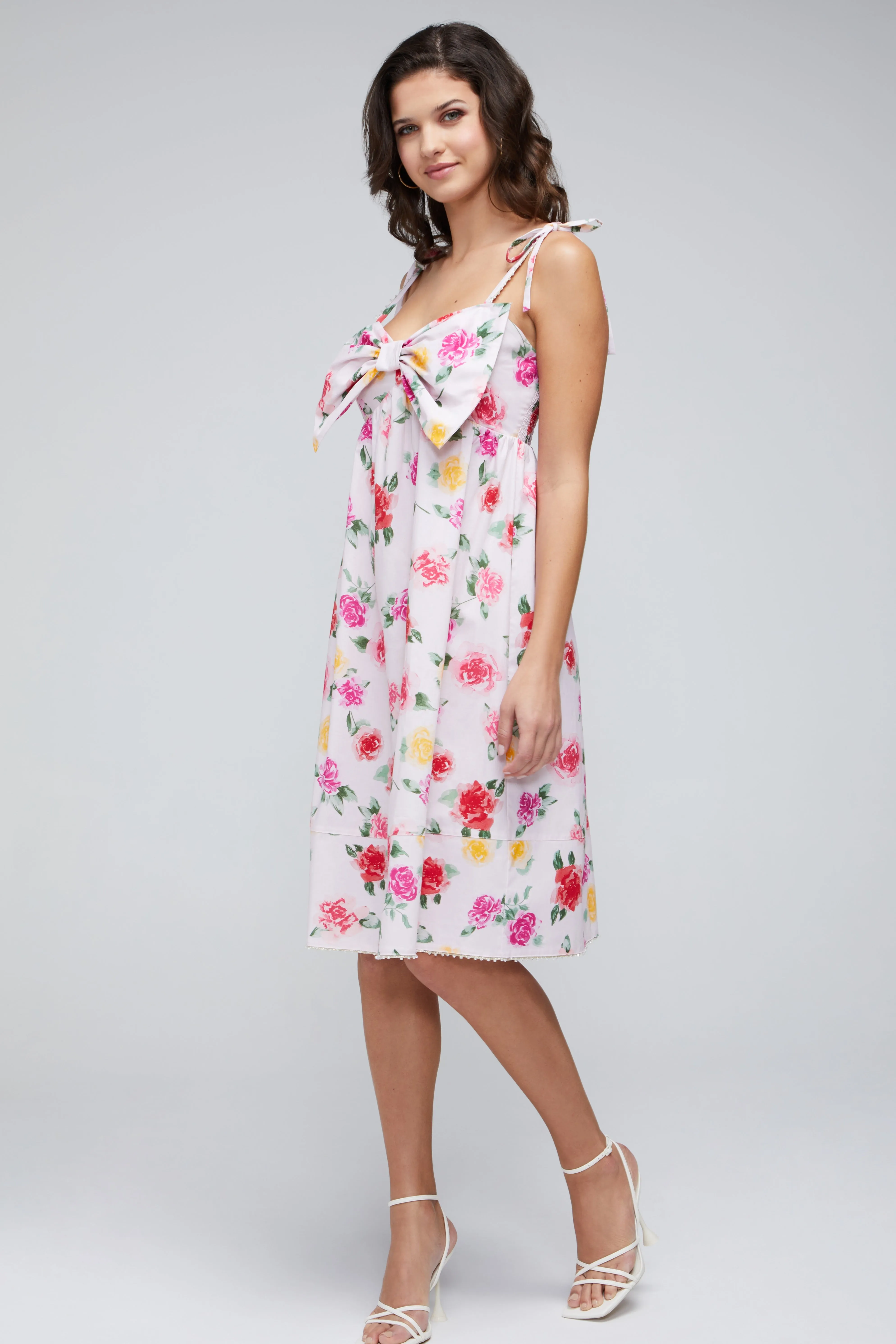 Laurent Midi Dress | Pink Marshmallow Single Rose sold by Wildfox product image thumbnail 4
