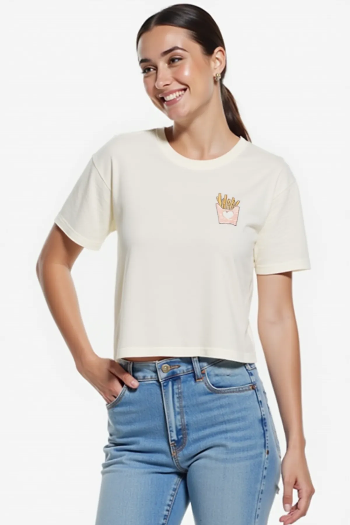 Fries Over Guys Jamie Tee | Snow White sold by Wildfox product image thumbnail 3