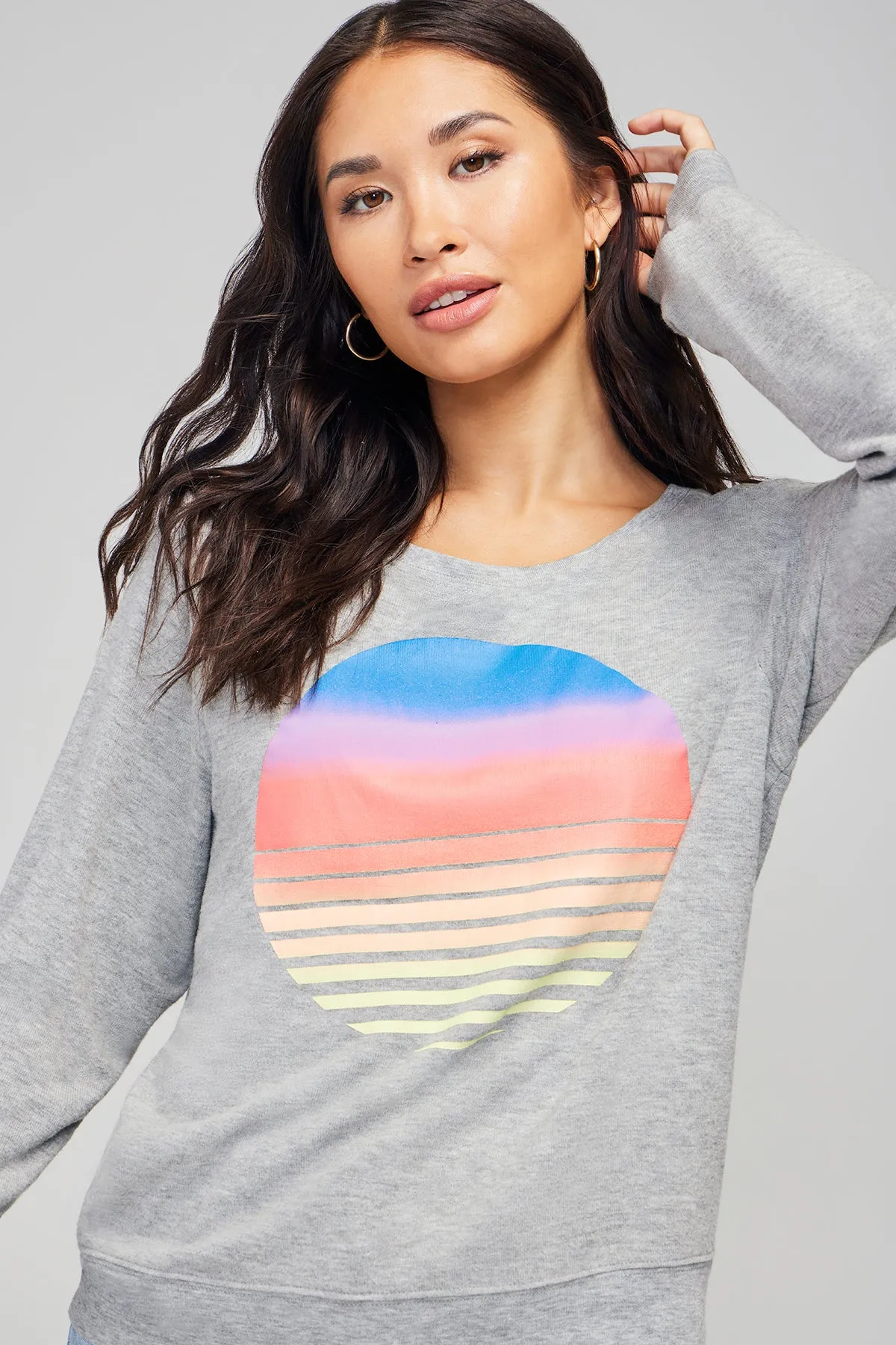 Sunset Baggy Beach Jumper | Heather sold by Wildfox product image thumbnail 5