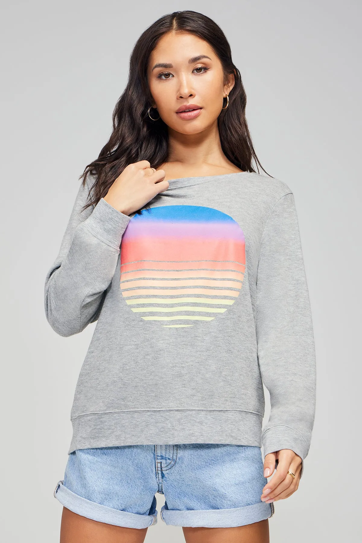 Sunset Baggy Beach Jumper | Heather sold by Wildfox