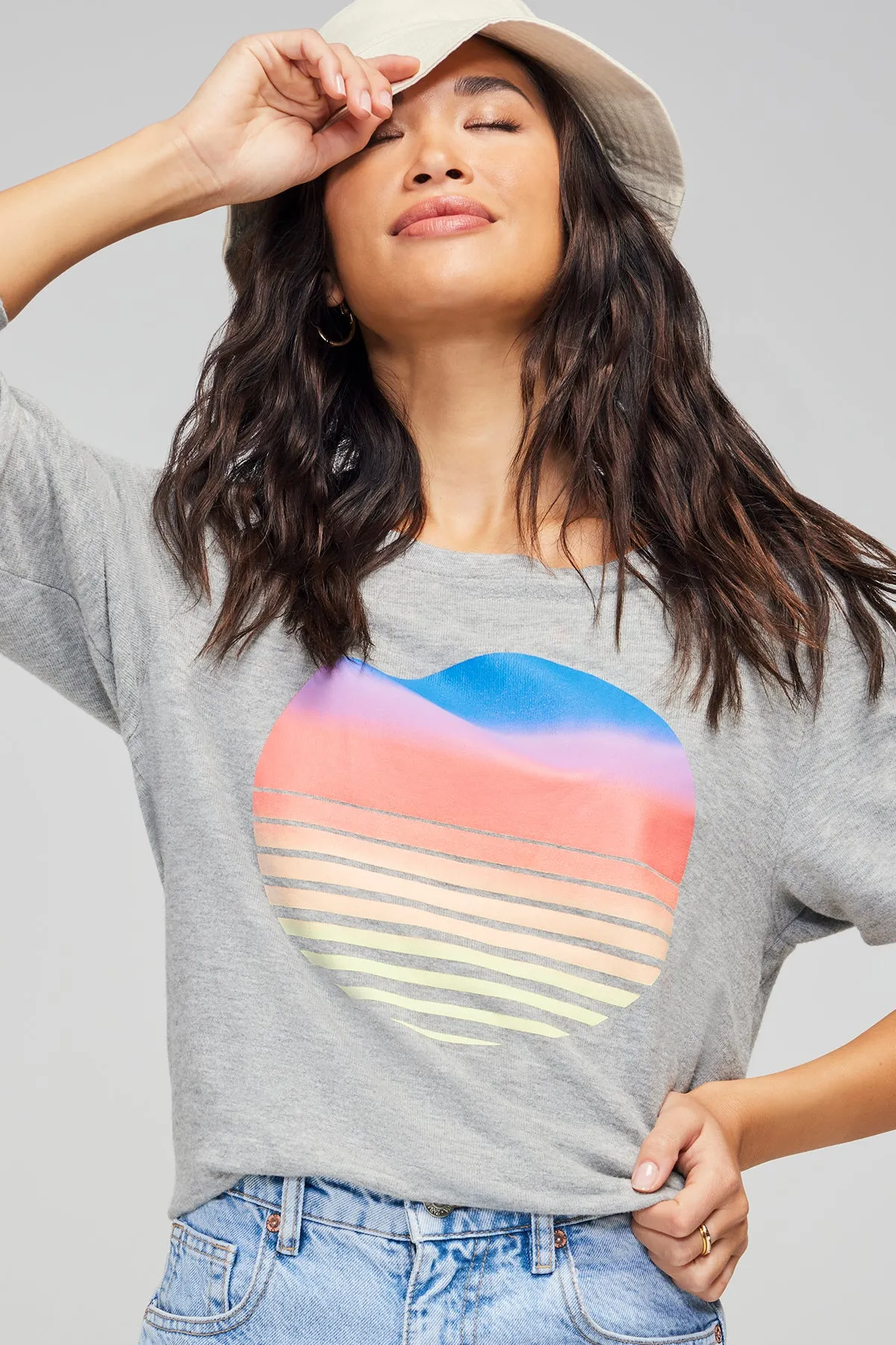 Sunset Baggy Beach Jumper | Heather sold by Wildfox product image thumbnail 3
