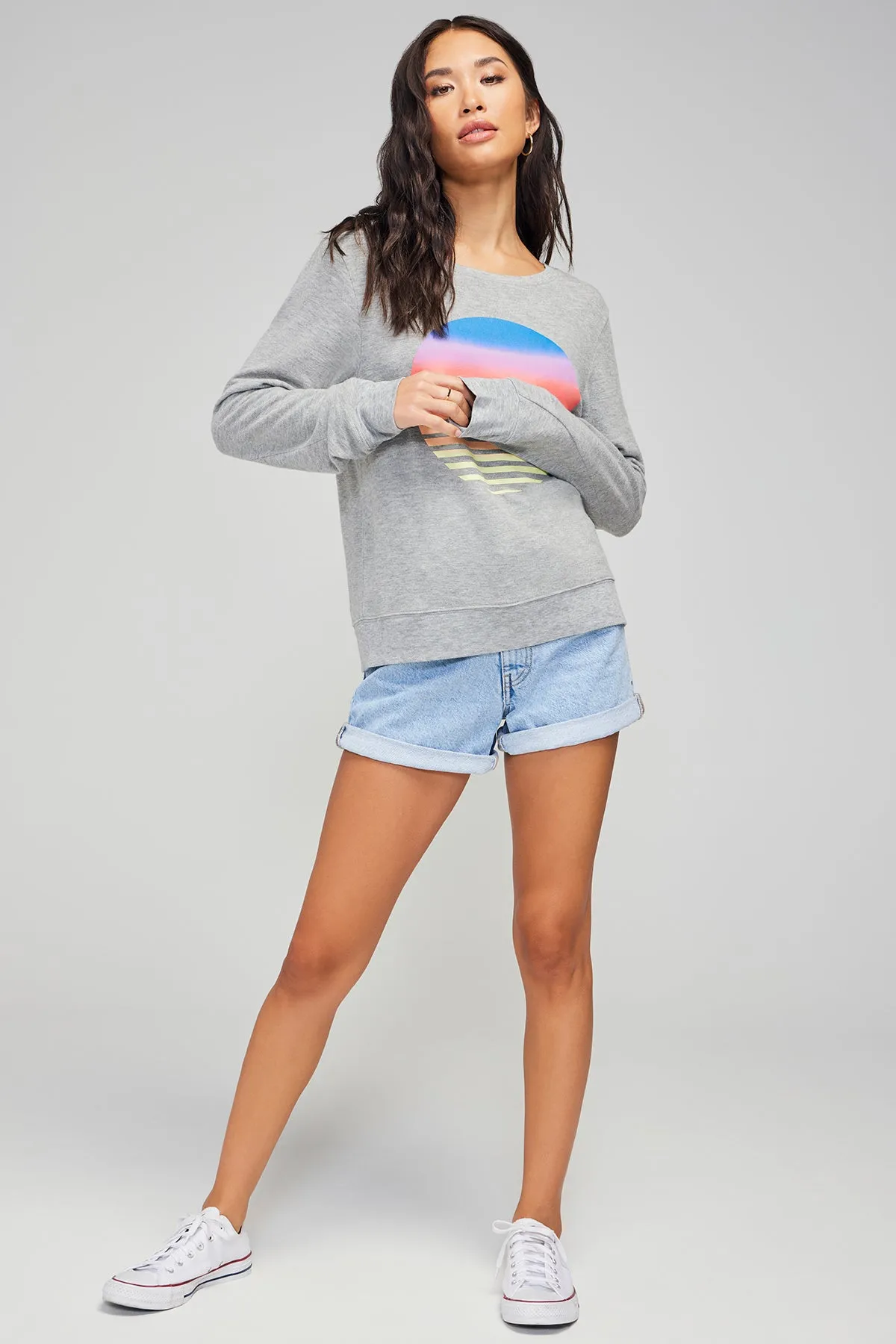 Sunset Baggy Beach Jumper | Heather sold by Wildfox product image thumbnail 4