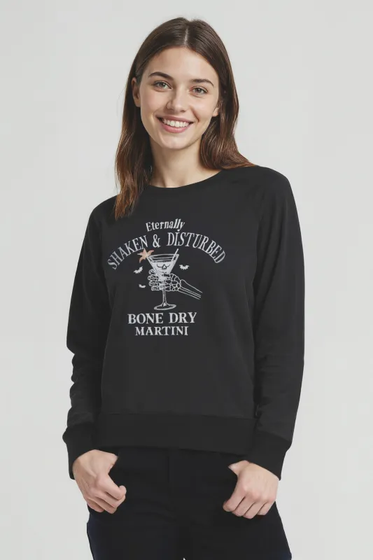 Bone Dry Keely Raglan Sweatshirt | Pirate Black sold by Wildfox