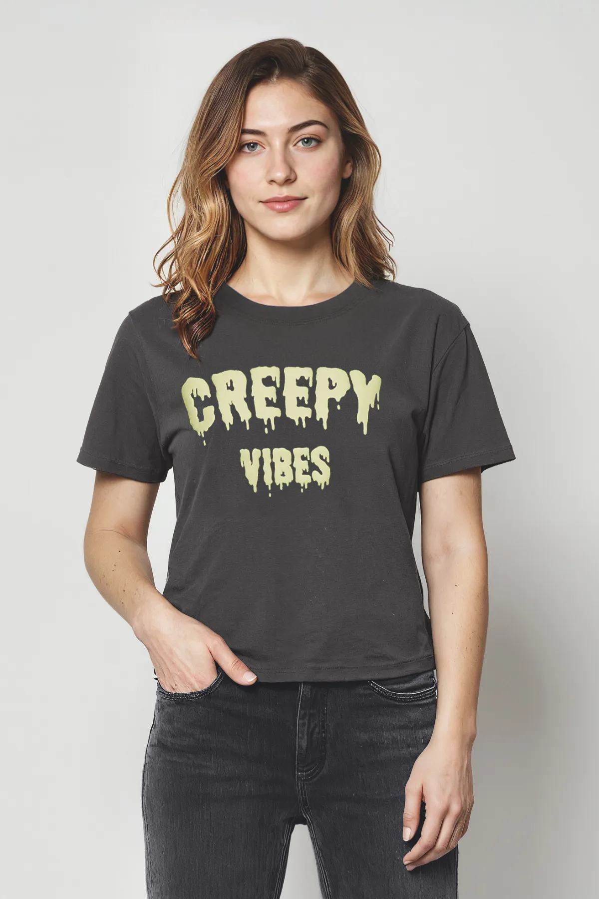 Creepy Vibes Jamie Tee | Pirate Black sold by Wildfox