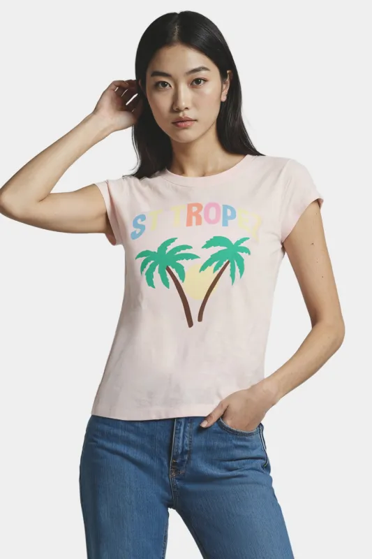St Tropez Julien Tee | Light Lilac sold by Wildfox