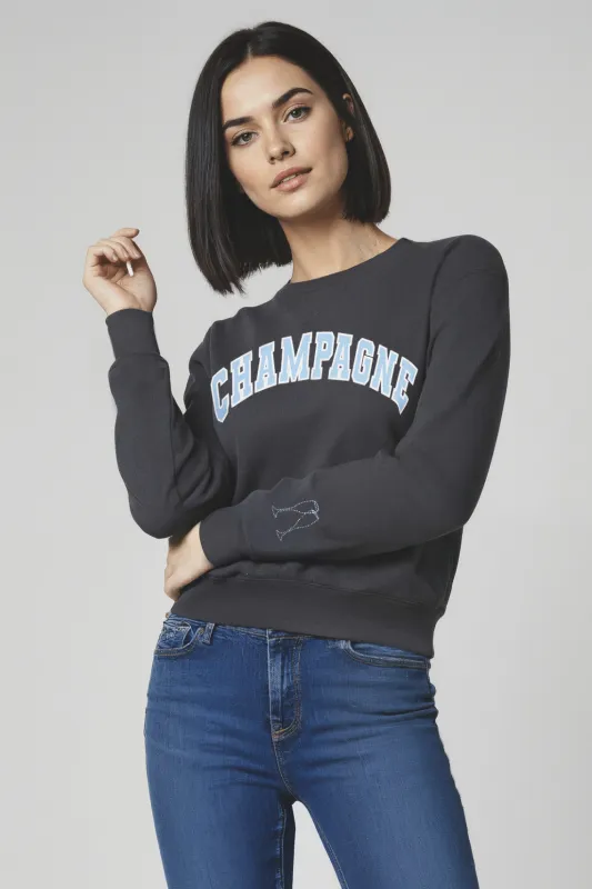 Champagne Charlie Sweatshirt | Pirate Black sold by Wildfox