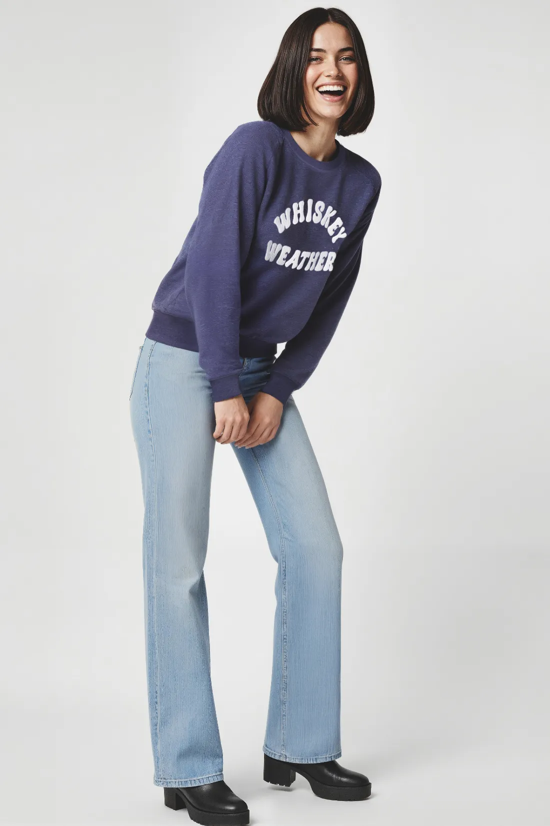 Whiskey Weather Keely Raglan Sweatshirt | Peacoat sold by Wildfox product image thumbnail 4