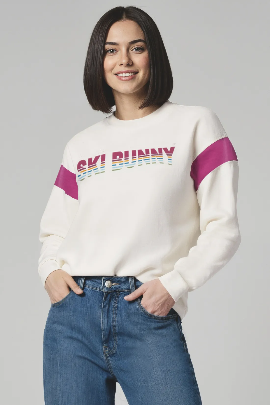 Ski Bunny Varsity Charlie Sweatshirt | Snow White sold by Wildfox