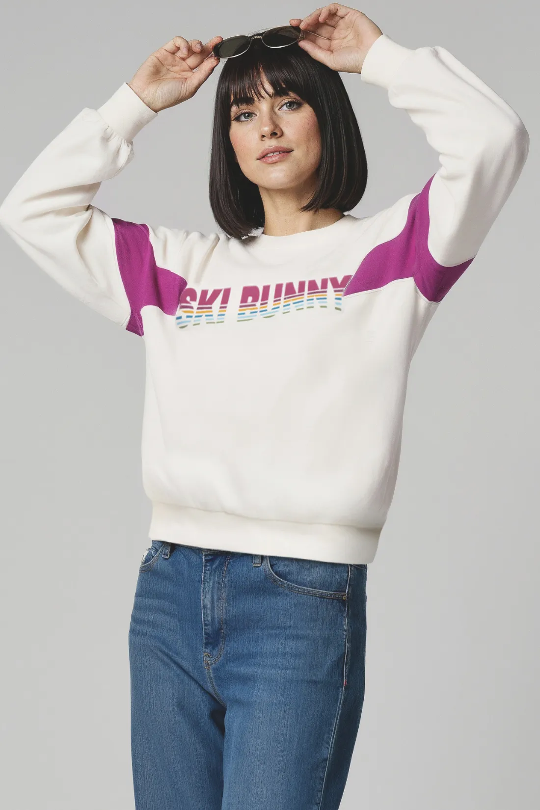Ski Bunny Varsity Charlie Sweatshirt | Snow White sold by Wildfox product image thumbnail 4