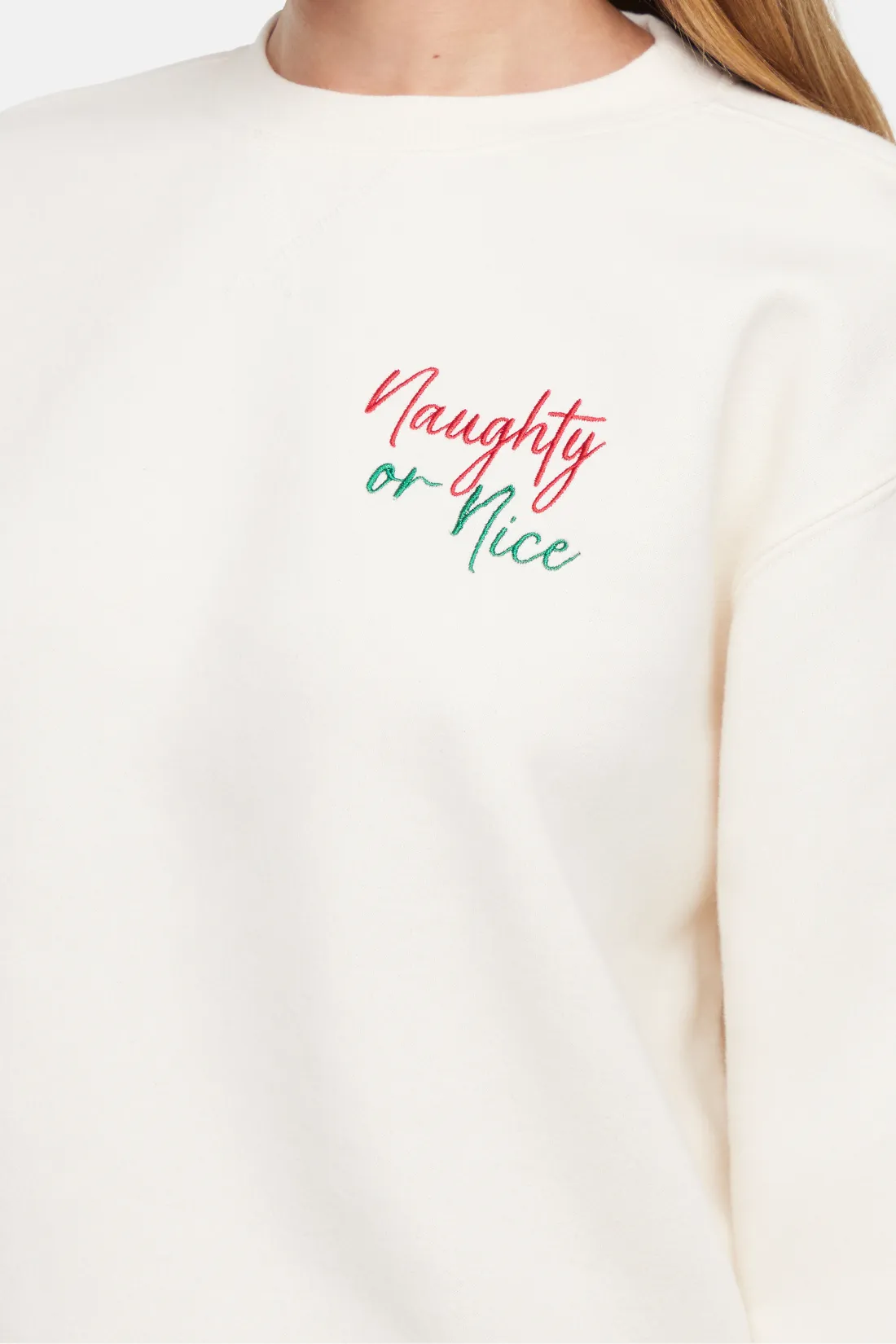 Naughty Or Nice Charlie Sweatshirt | Eggnog sold by Wildfox product image thumbnail 3