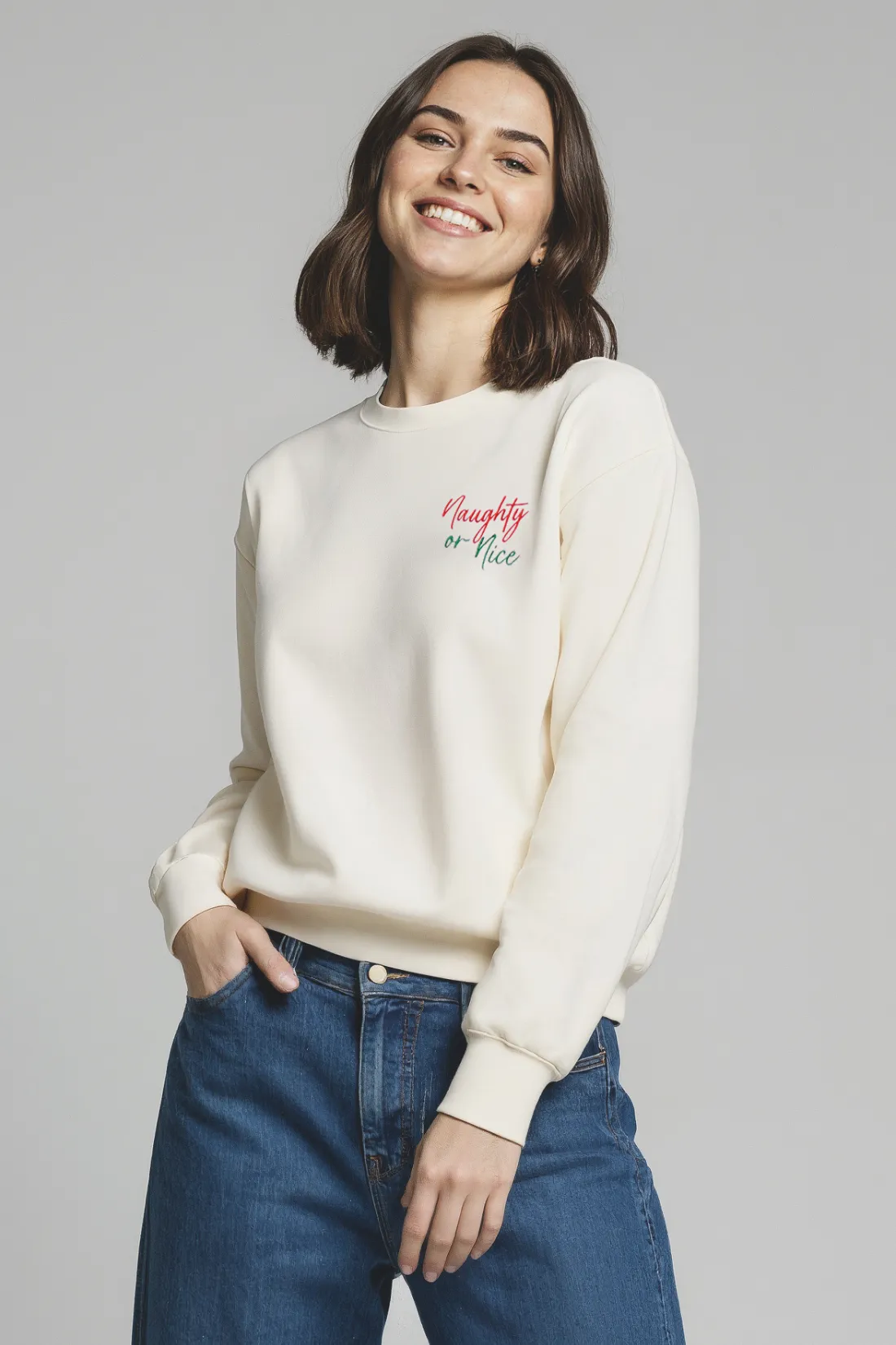 Naughty Or Nice Charlie Sweatshirt | Eggnog sold by Wildfox product image thumbnail 2
