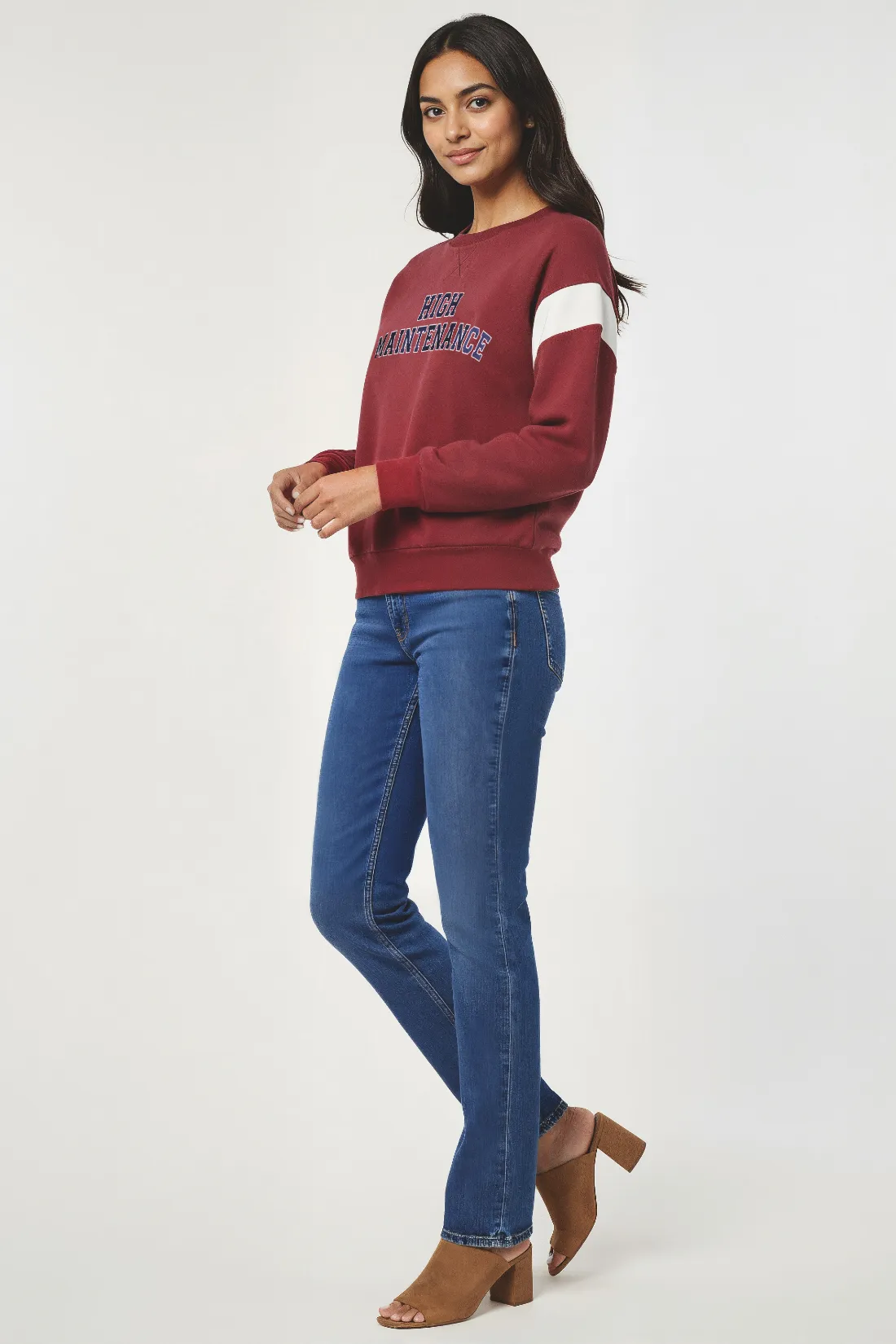 High Maintenance Varsity Charlie Sweatshirt | Cabernet sold by Wildfox product image thumbnail 4