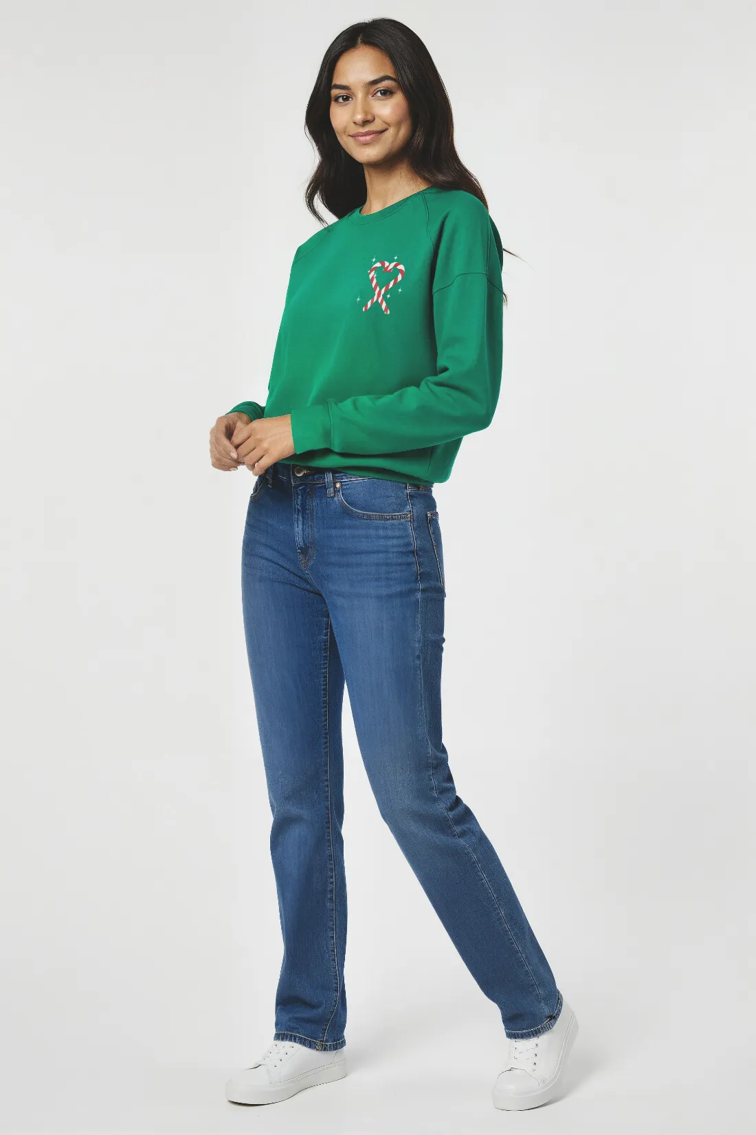 Tinis & Tinsel Keely Raglan Sweatshirt | Jolly Green sold by Wildfox product image thumbnail 4