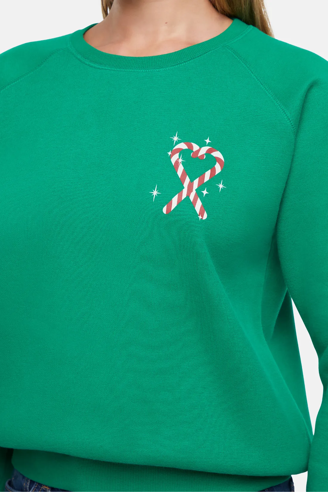 Tinis & Tinsel Keely Raglan Sweatshirt | Jolly Green sold by Wildfox product image thumbnail 5