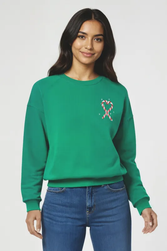 Tinis & Tinsel Keely Raglan Sweatshirt | Jolly Green sold by Wildfox