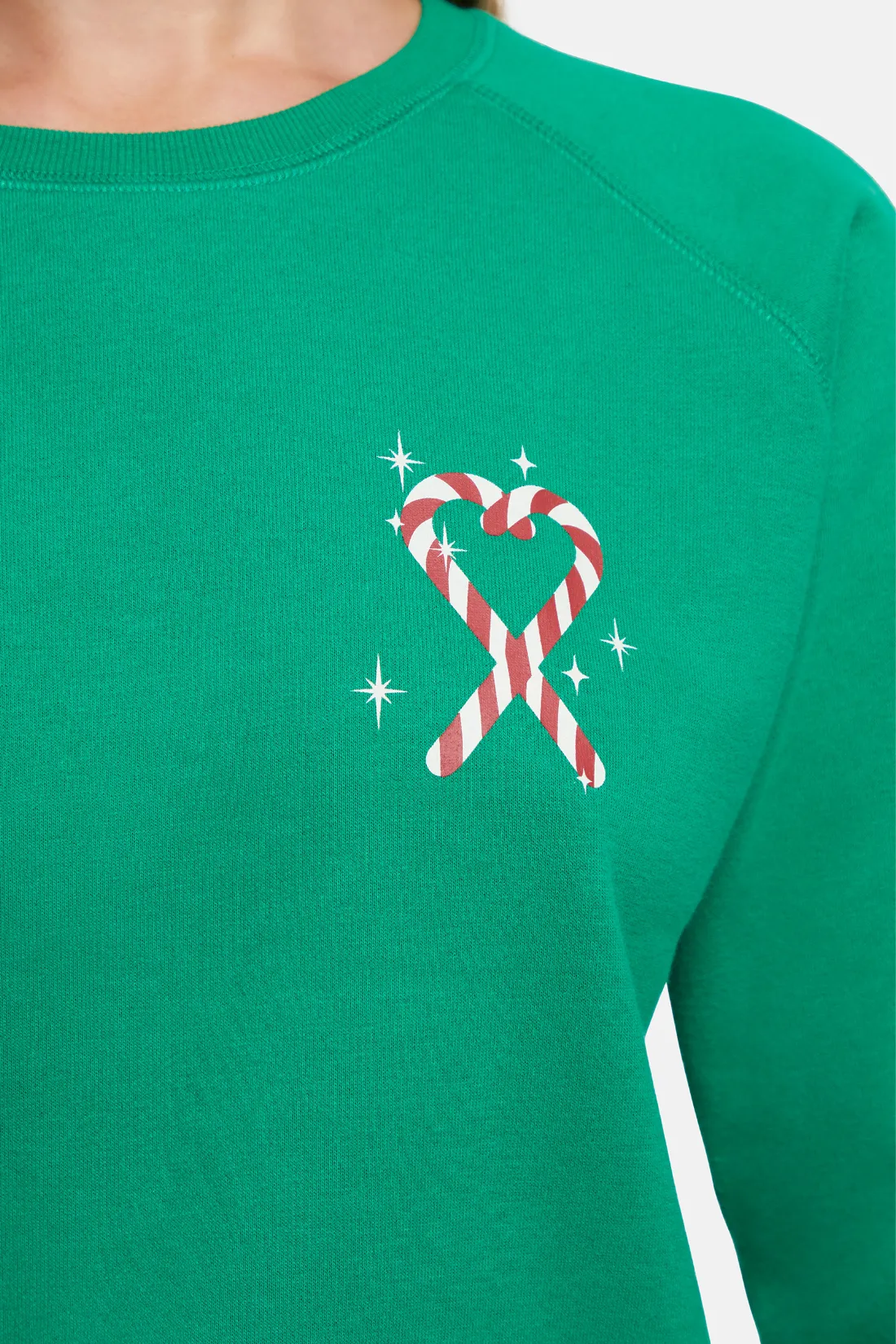 Tinis & Tinsel Keely Raglan Sweatshirt | Jolly Green sold by Wildfox product image thumbnail 3