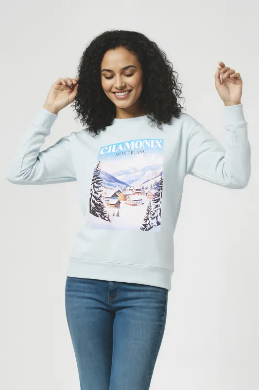 Chamonix Charlie Sweatshirt | Ballad Blue sold by Wildfox