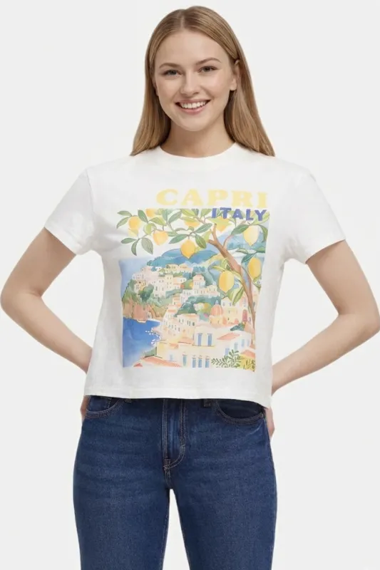 Capri Island Jamie Tee | Snow White sold by Wildfox