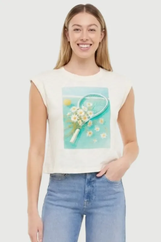 Clubhouse Days Nova Tee | Eggnog sold by Wildfox