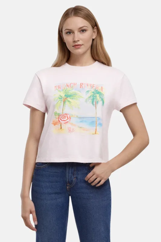 French Riviera Jamie Tee | Pale Lilac sold by Wildfox