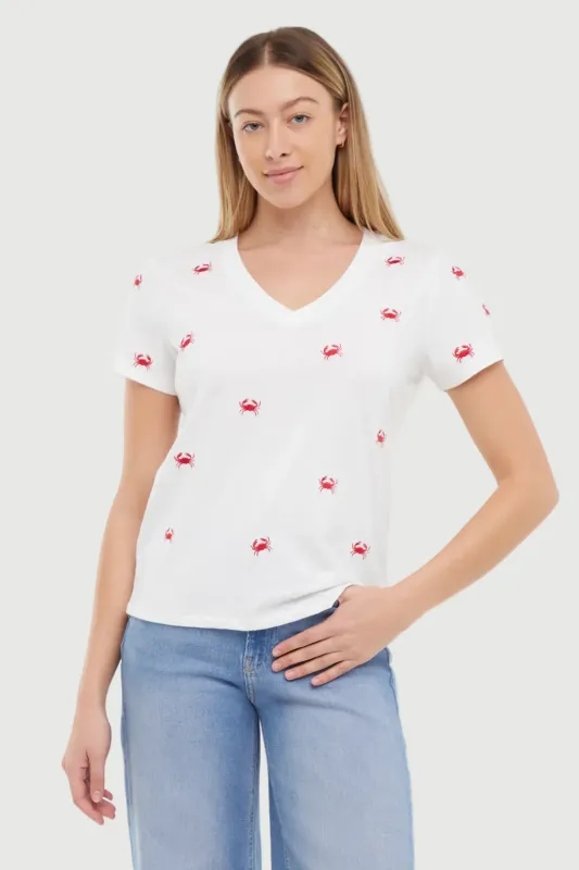 Crabby Crabs Avery Tee | Snow White sold by Wildfox