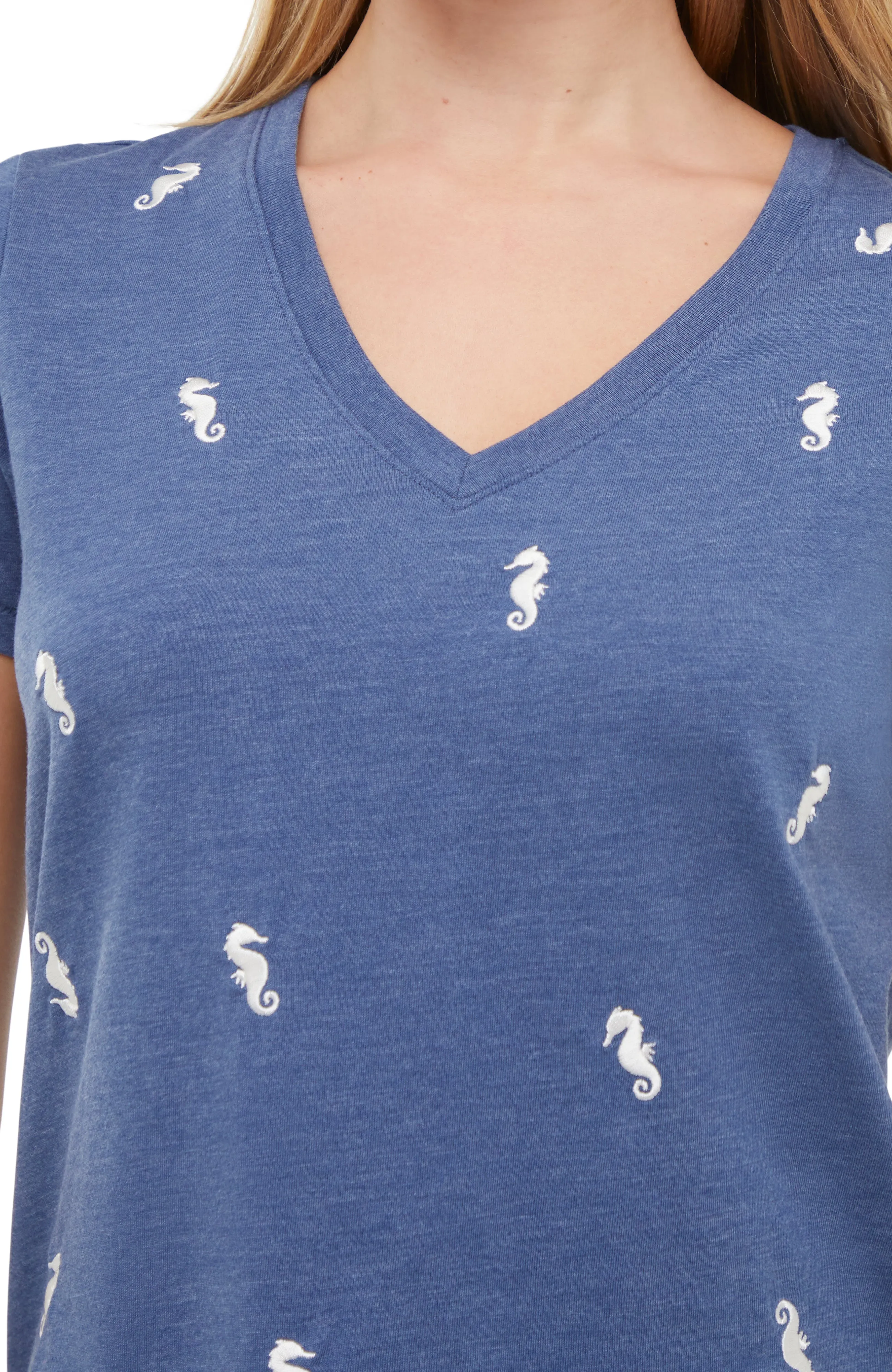 Seahorses Avery Tee | Heather Vintage Indigo sold by Wildfox product image thumbnail 3