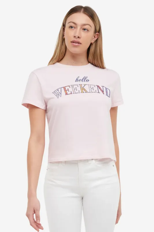 Hello Weekend Jamie Tee | Pale Lilac sold by Wildfox