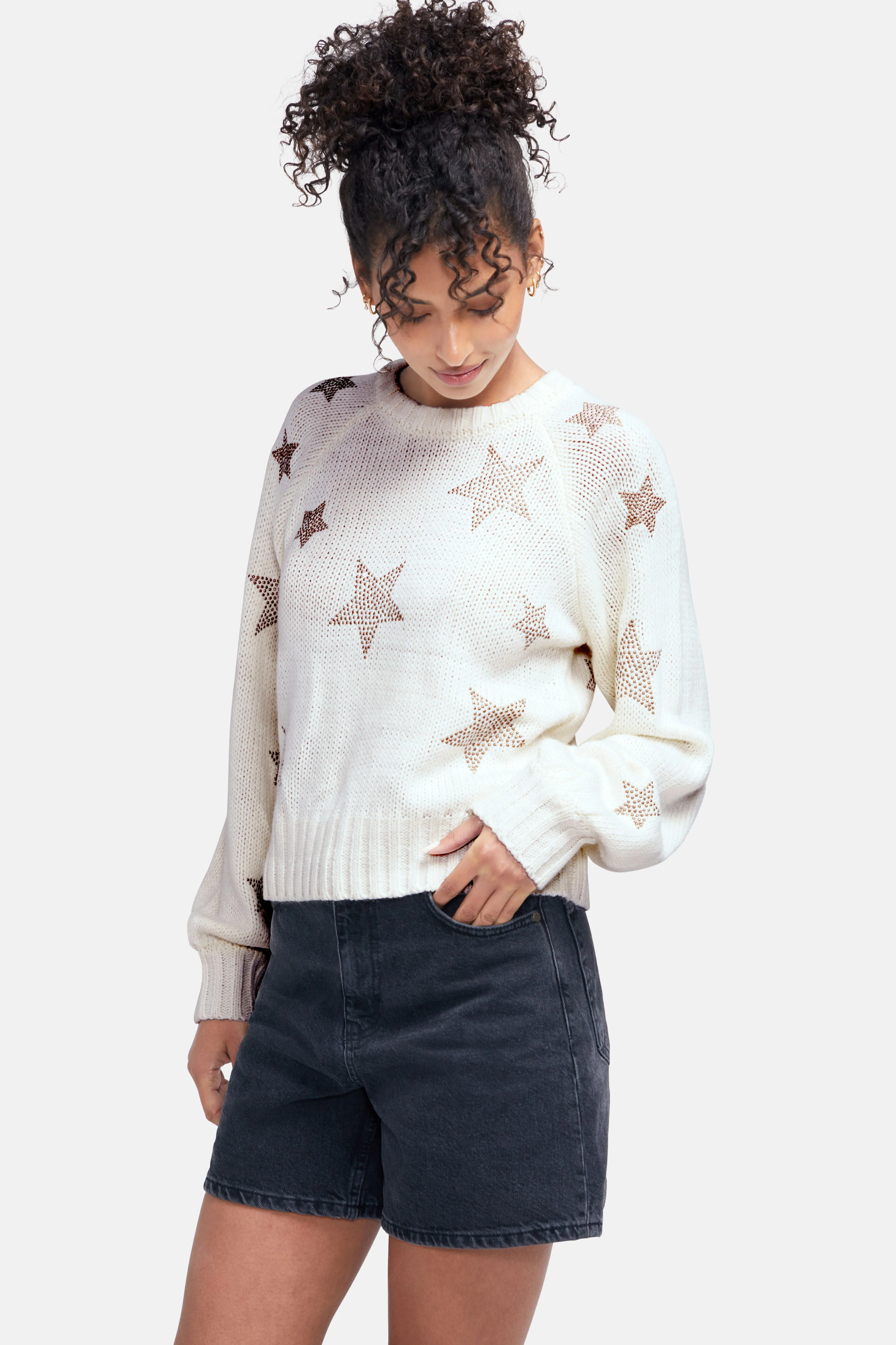 Bridget Star Sweater | Whisper White sold by Wildfox