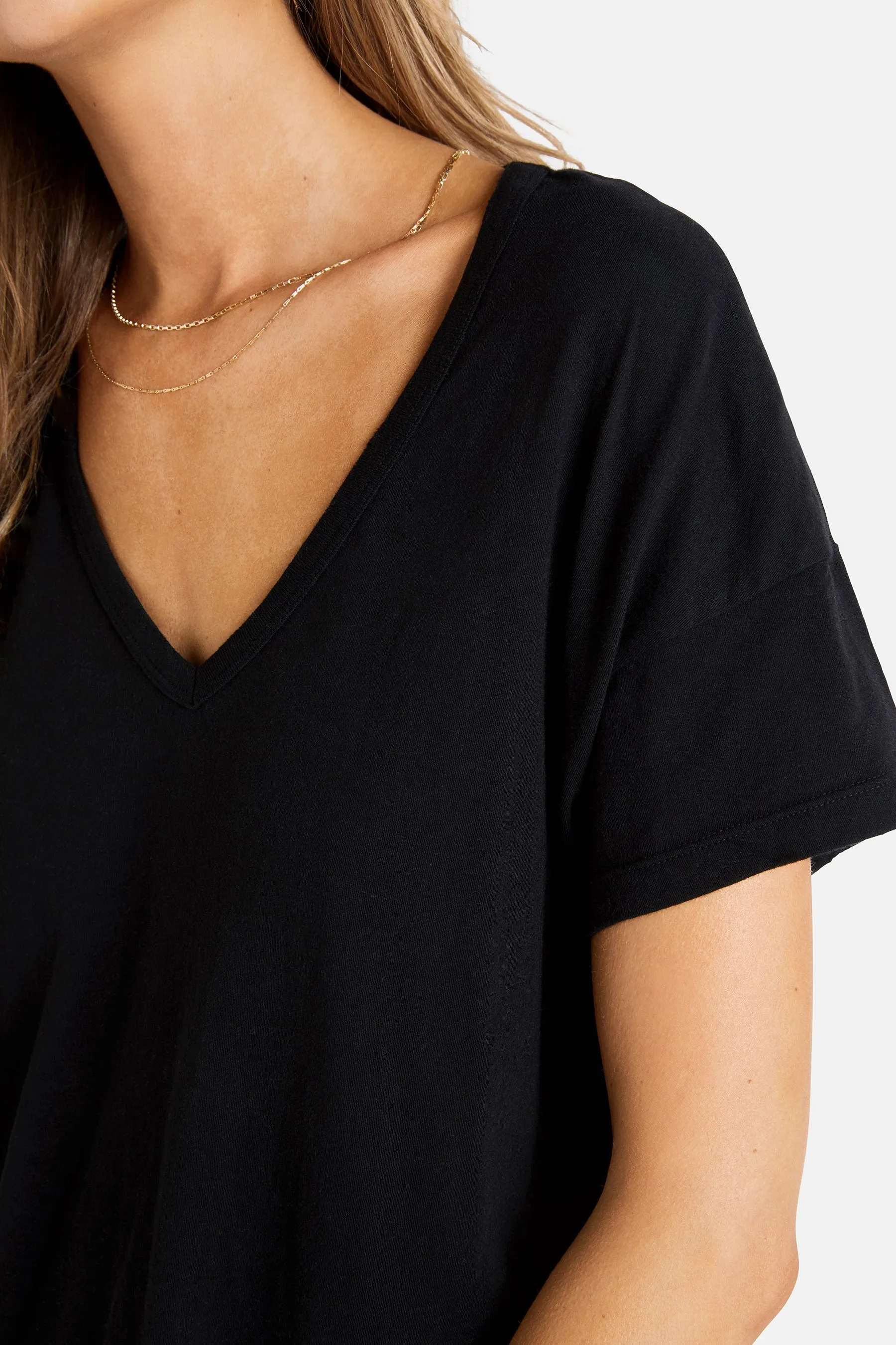 Chrissy V-Neck Tee | Clean Black sold by Wildfox product image thumbnail 3