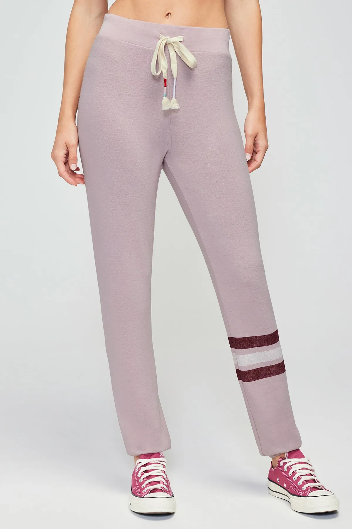 Candy Stripe Echo Sweats | Burnished Lilac sold by Wildfox