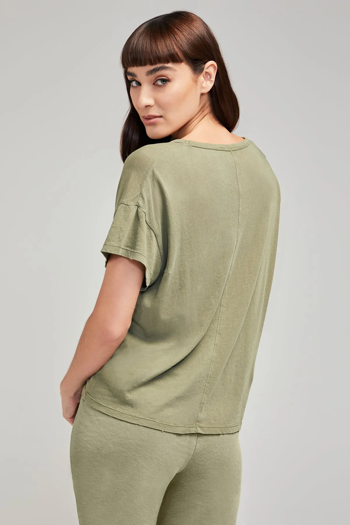 Chrissy V-Neck Tee | Pigment Oil Green sold by Wildfox product image thumbnail 2