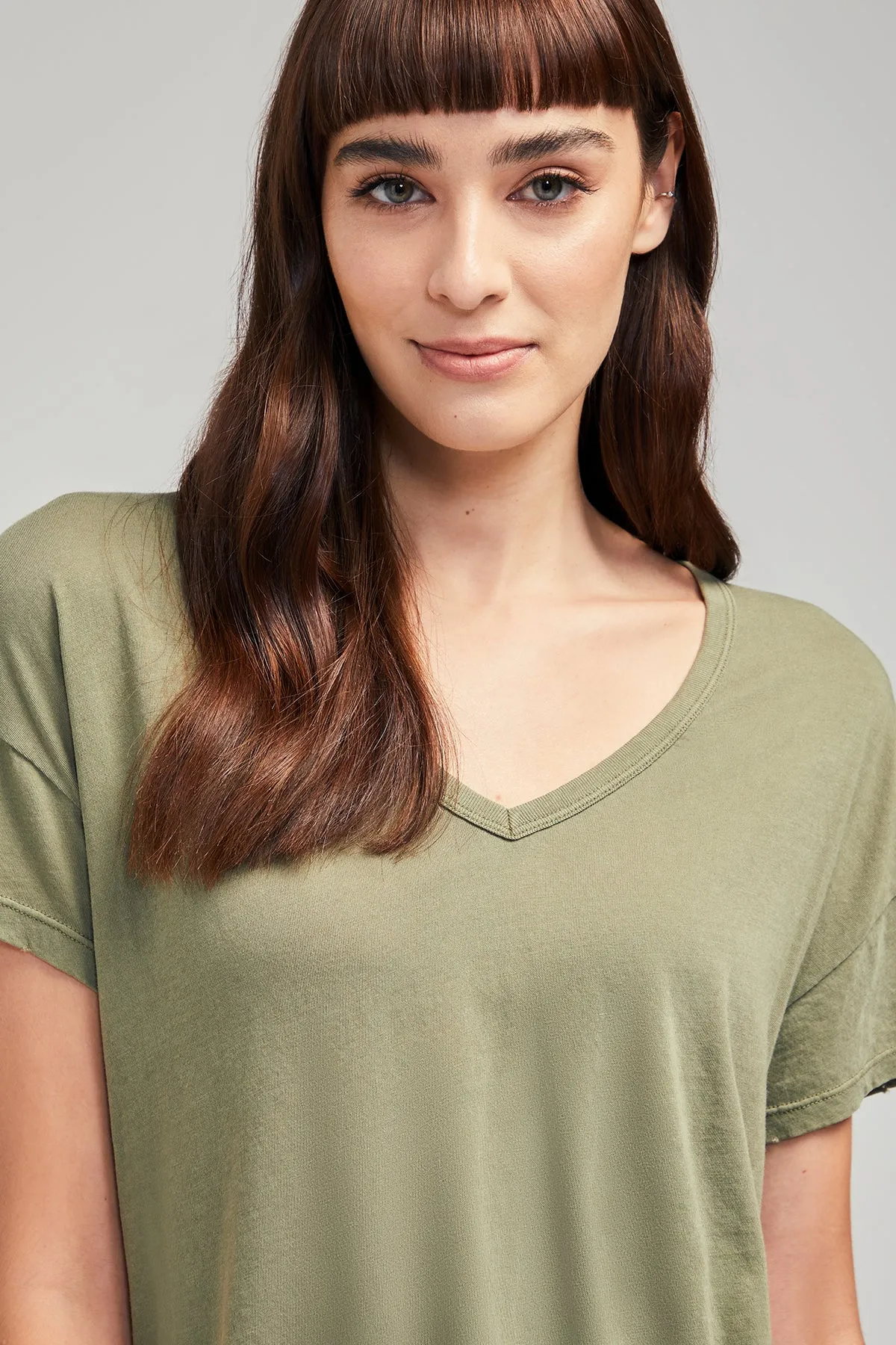 Chrissy V-Neck Tee | Pigment Oil Green sold by Wildfox product image thumbnail 3