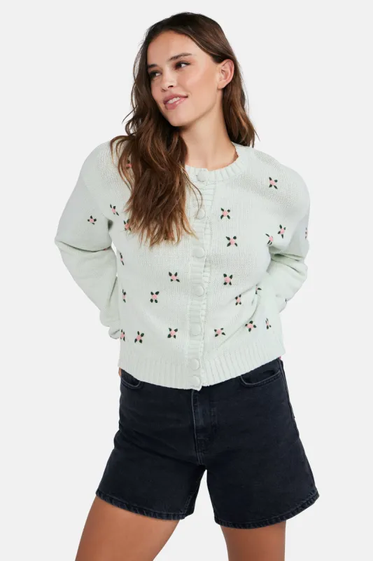 Rosette Cardigan | Zephyr Blue sold by Wildfox