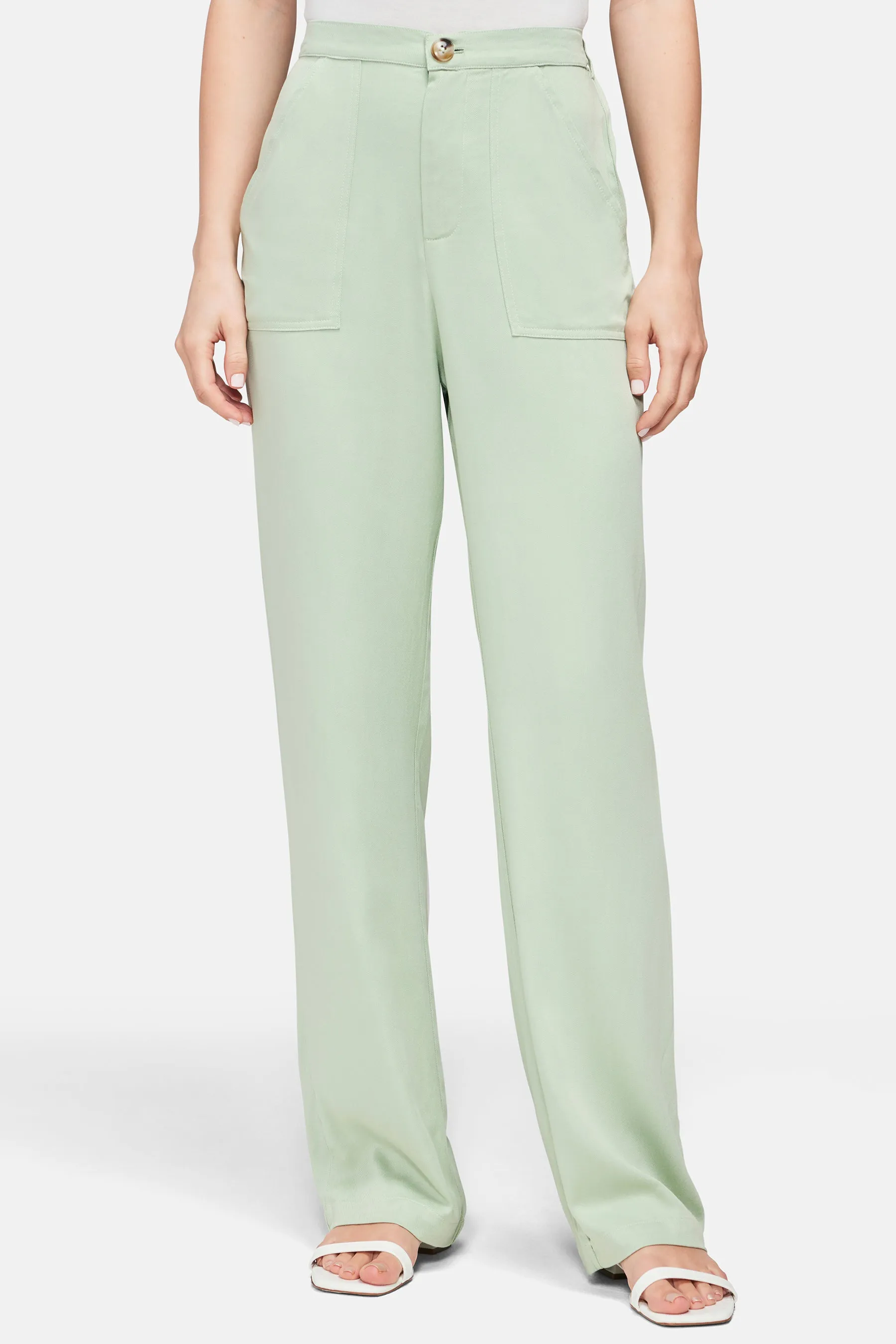 Wide Leg Trouser | Frosty Green sold by Wildfox